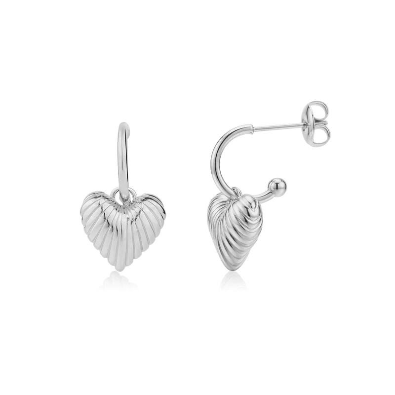 Boucles d'oreilles créoles en forme de cœur