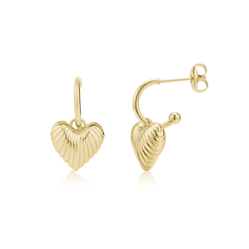 Boucles d'oreilles créoles en forme de cœur
