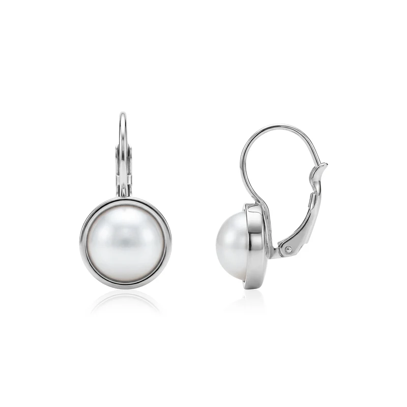 Boucles d'oreilles à fermoir à levier avec perles rondes