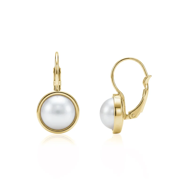 Boucles d'oreilles à fermoir à levier avec perles rondes
