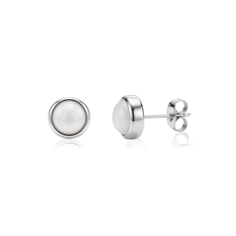 Clous d'oreilles ronds en nacre