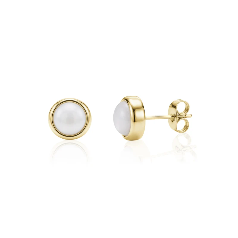 Clous d'oreilles ronds en nacre