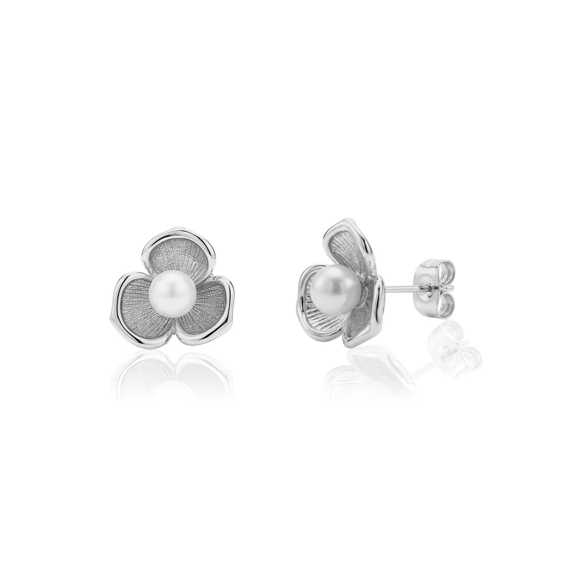 Boucles d'oreilles à clous Flower Pearl