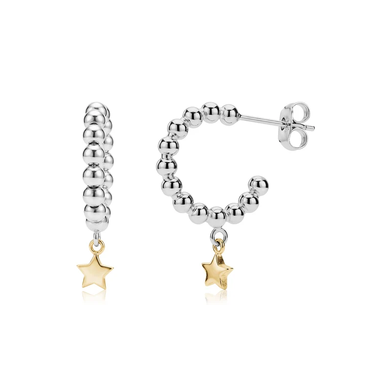 Boucles d'oreilles étoiles dorées ornées de perles