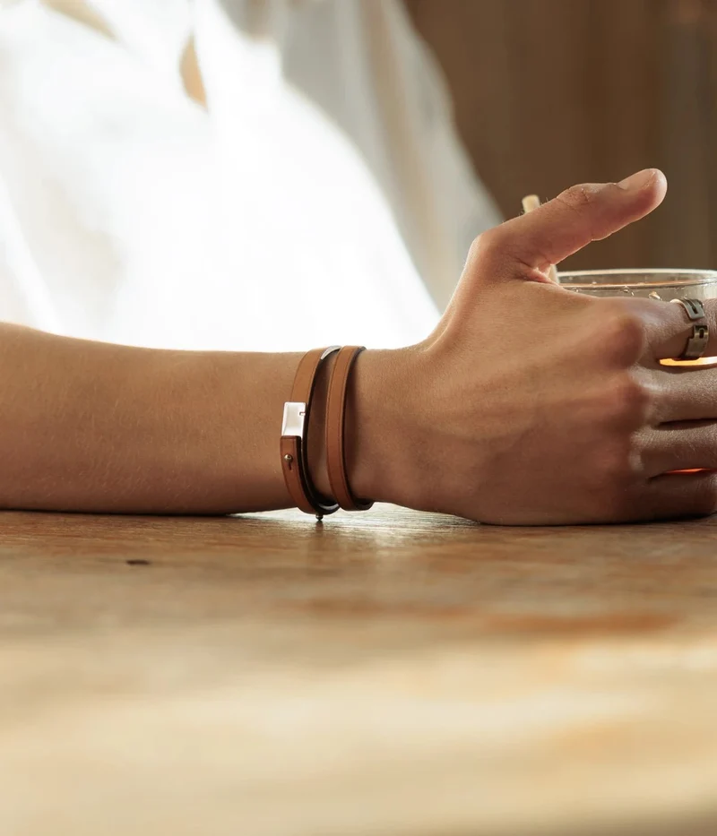 Bracelet cuir camel homme | U'ROCK