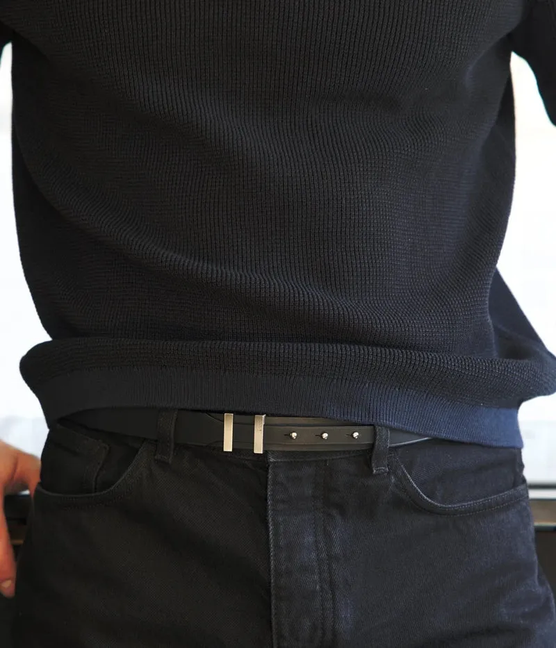 Ceinture fine noir boucle gun | SPARTIATE.24