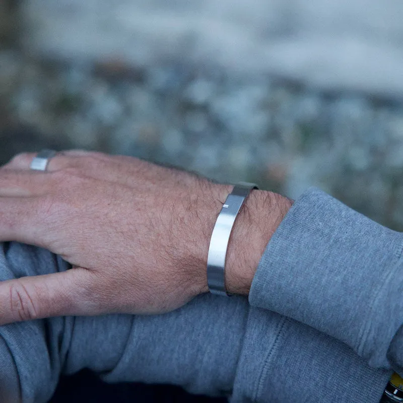 Bracelet jonc argent homme - 9mm | SATURNE.9