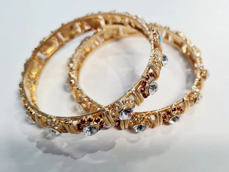 Bracelets Rouge Bordeaux & Blanc – Plaqué Or