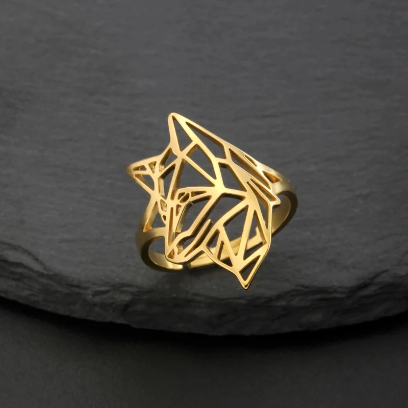 Bague Loup Acier Inoxydable