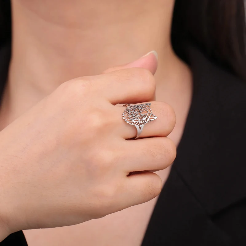 Bague Loup Origami