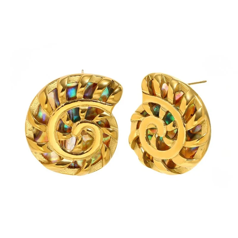 Boucles d'Oreilles Escargot Nacre Multicolore