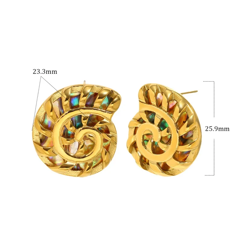 Boucles d'Oreilles Escargot Nacre Multicolore