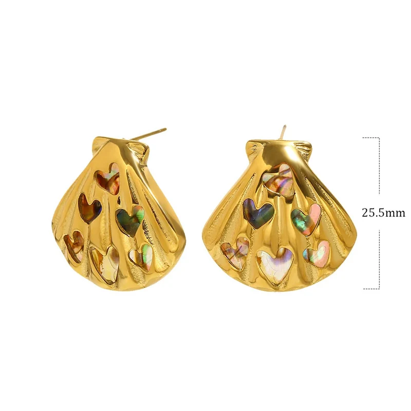 Boucles d'Oreilles Coquillage Nacre Multicolore