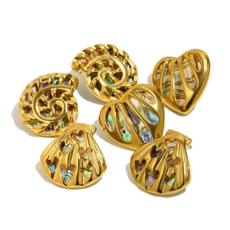 Boucles d'Oreilles Coeur Nacre Multicolore