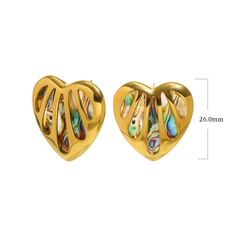 Boucles d'Oreilles Coeur Nacre Multicolore