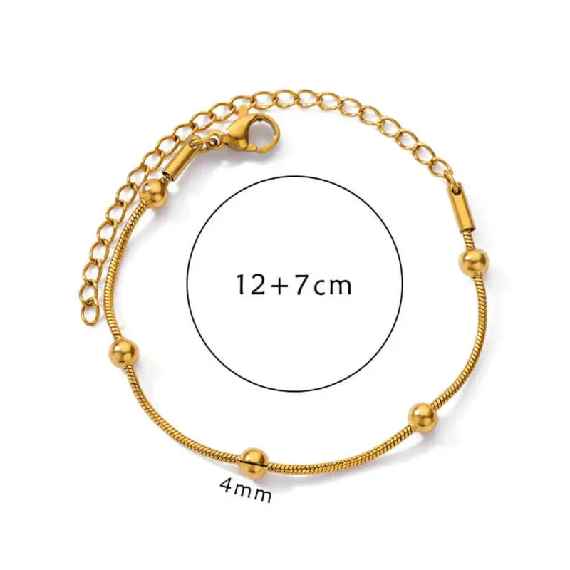 Bracelet Or avec Boules Dorées