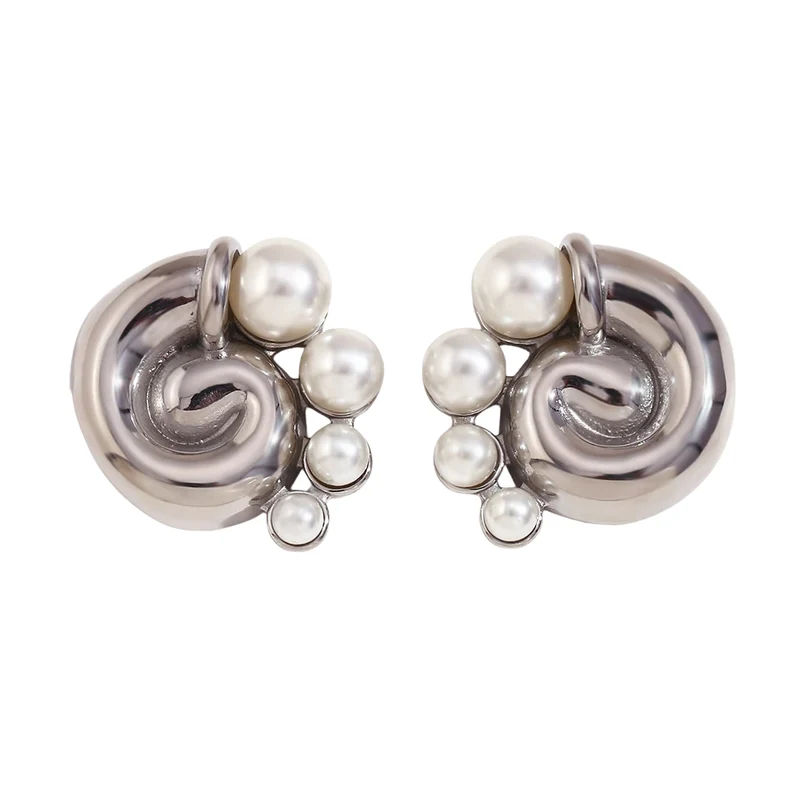 Boucles d'Oreilles Escargot et Perles