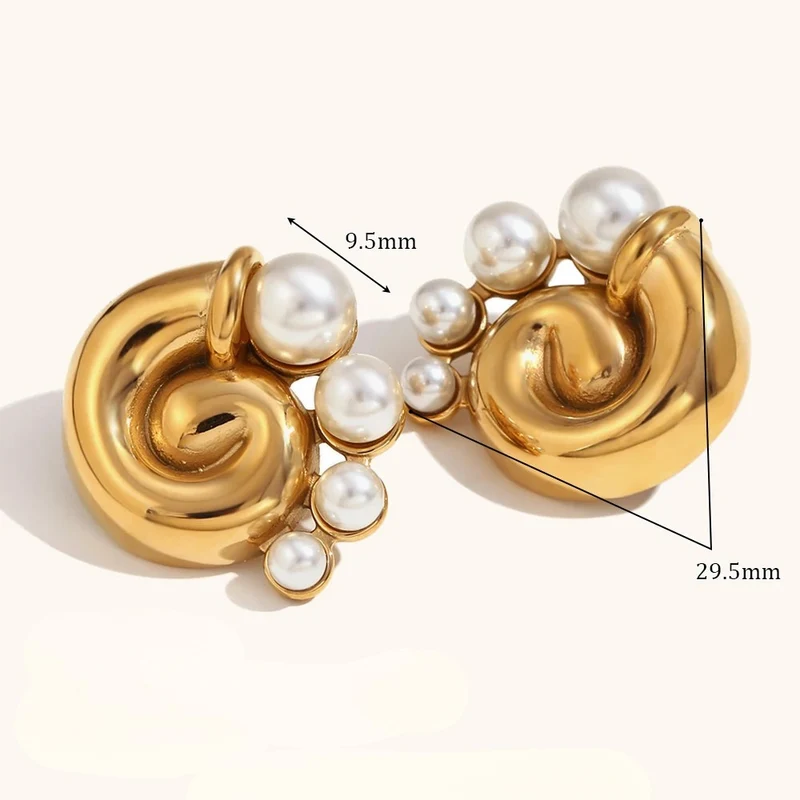 Boucles d'Oreilles Escargot et Perles