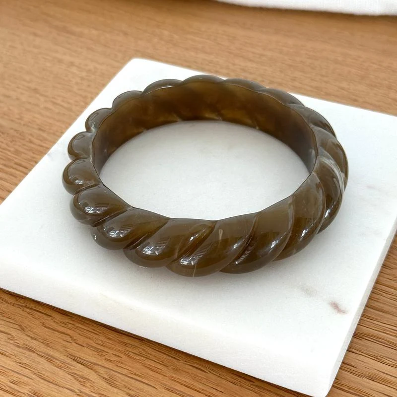 Jonc "Apolline" résine marron