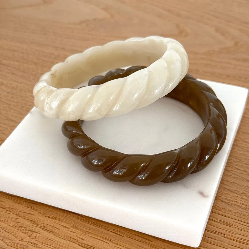 Jonc "Apolline" résine marron