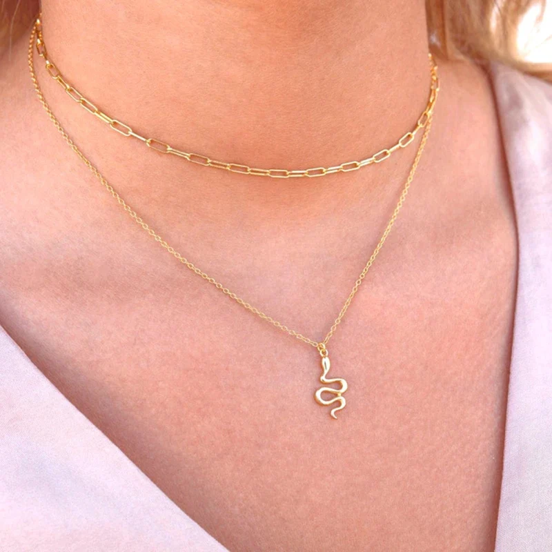 Collier Pendentif Serpent
