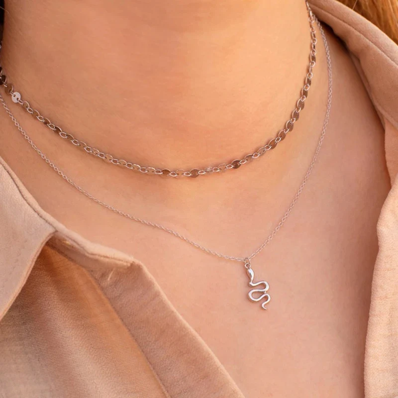 Collier Pendentif Serpent