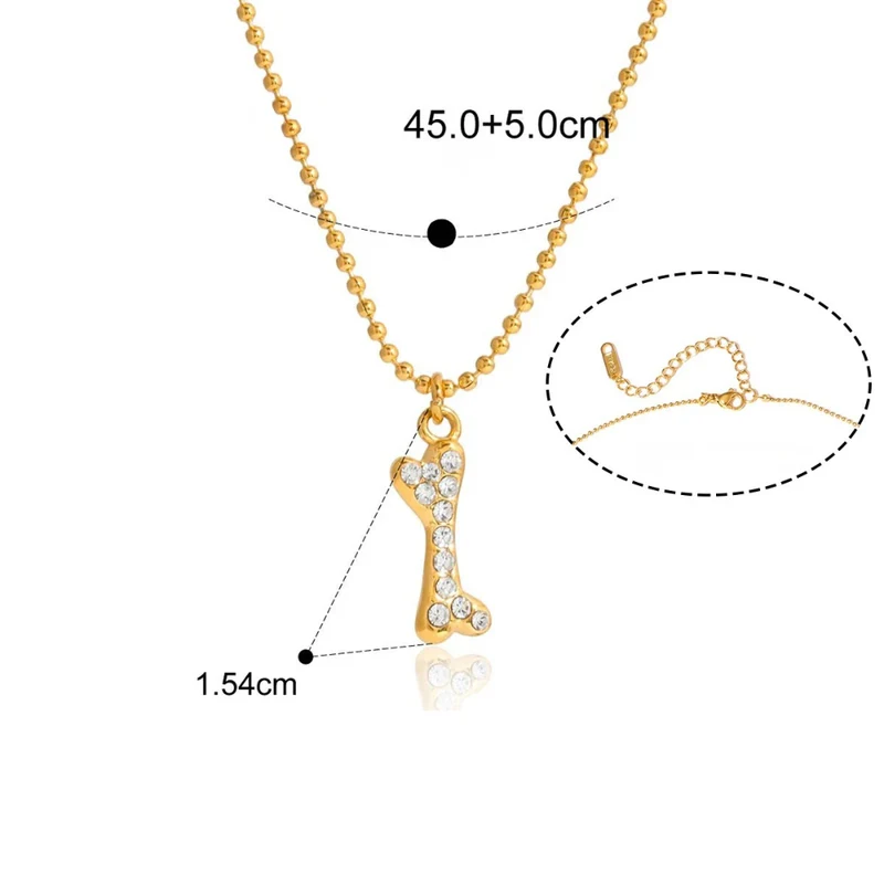 Collier Os de Chien Strass