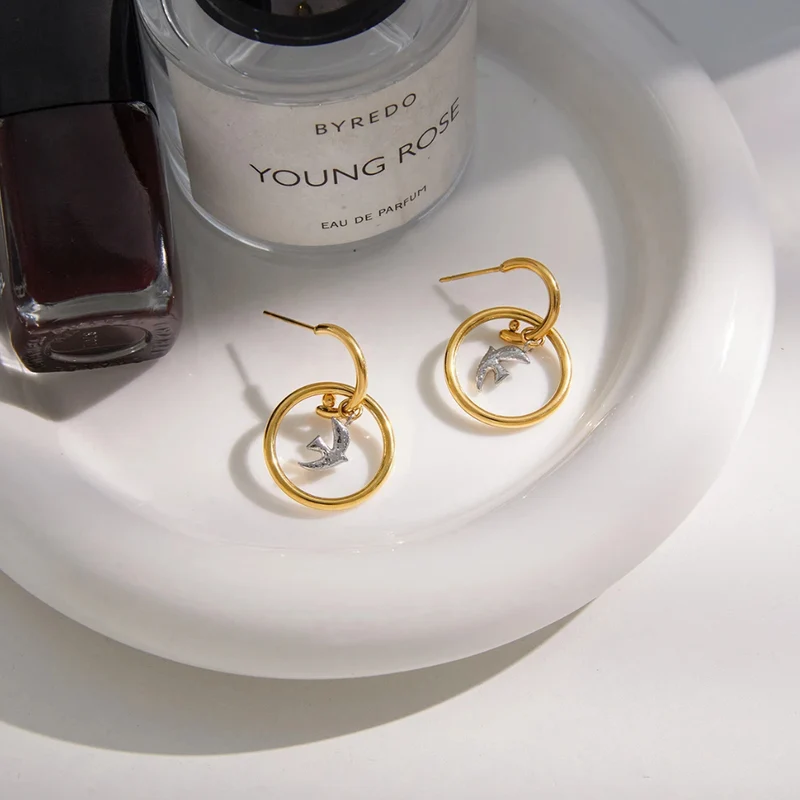 Boucles d'Oreilles Oiseau Design
