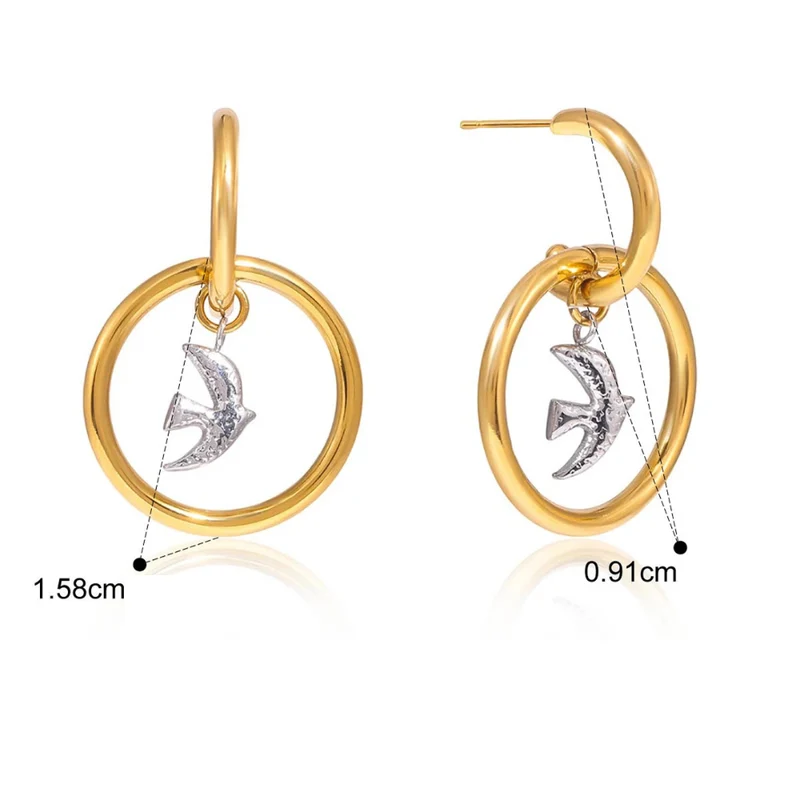 Boucles d'Oreilles Oiseau Design