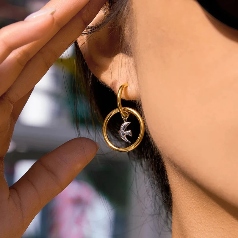 Boucles d'Oreilles Oiseau Design
