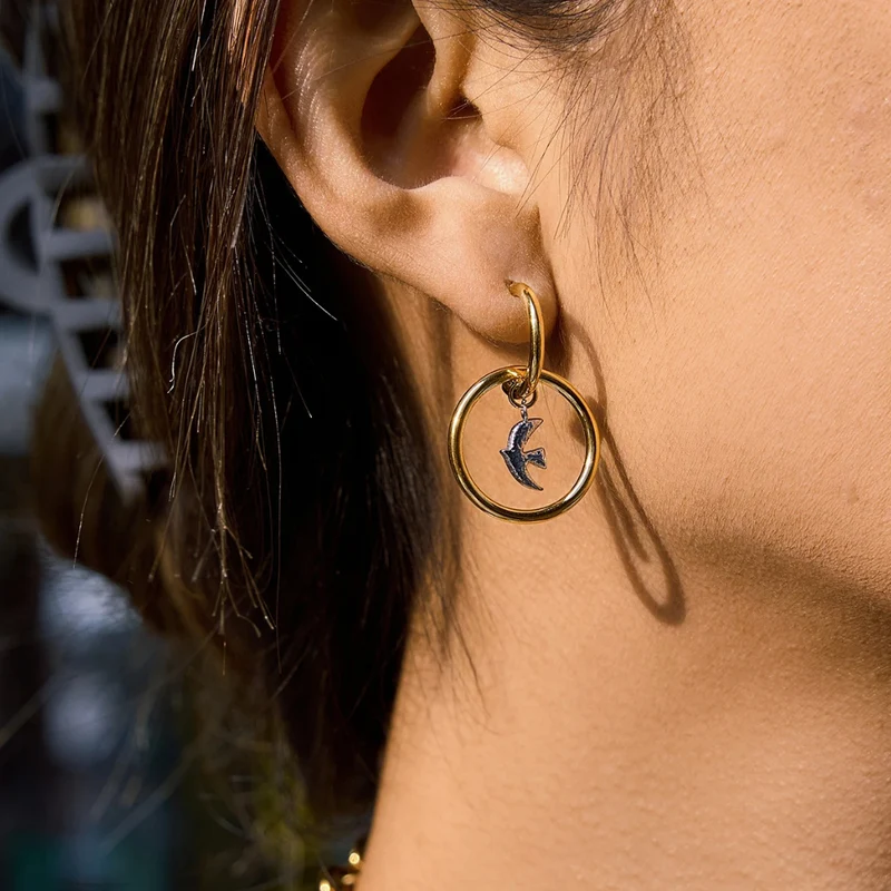 Boucles d'Oreilles Oiseau Design