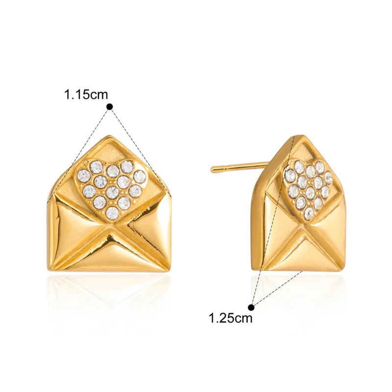 Boucles d'Oreilles Enveloppe Strass
