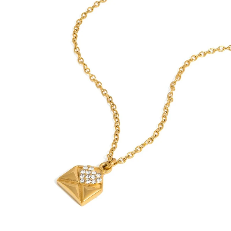 Collier Enveloppe Strass