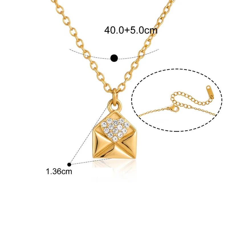 Collier Enveloppe Strass