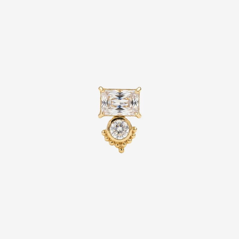 Piercing Cristal Carré Élégant et Raffiné (1 pièce)