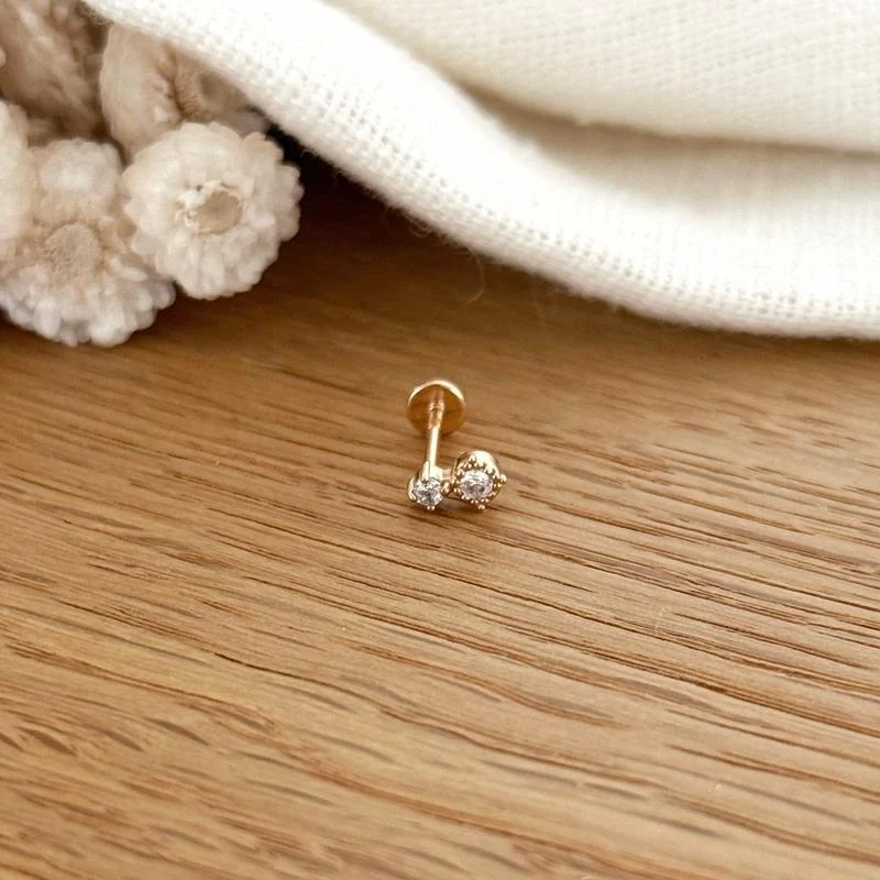 Piercing oreille "Edwin" plaqué or