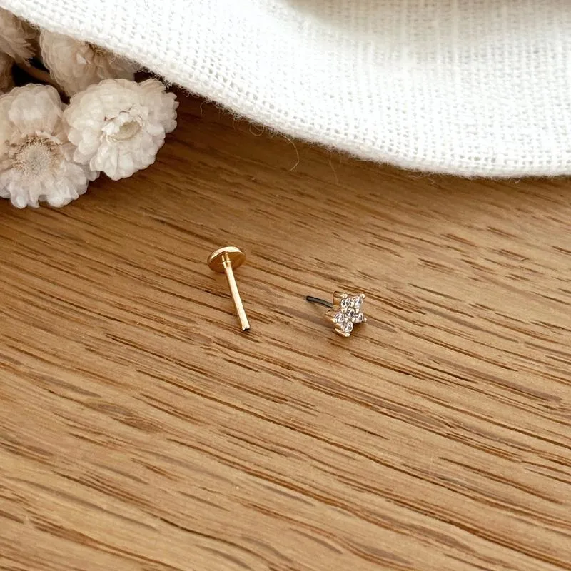Piercing oreille "Fery" plaqué or