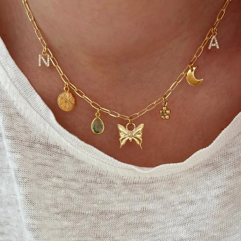Collier charms personnalisable plaqué or
