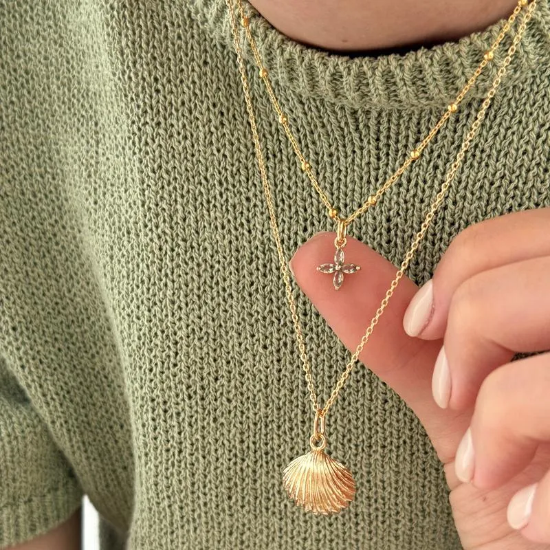 Collier "Shell" plaqué or