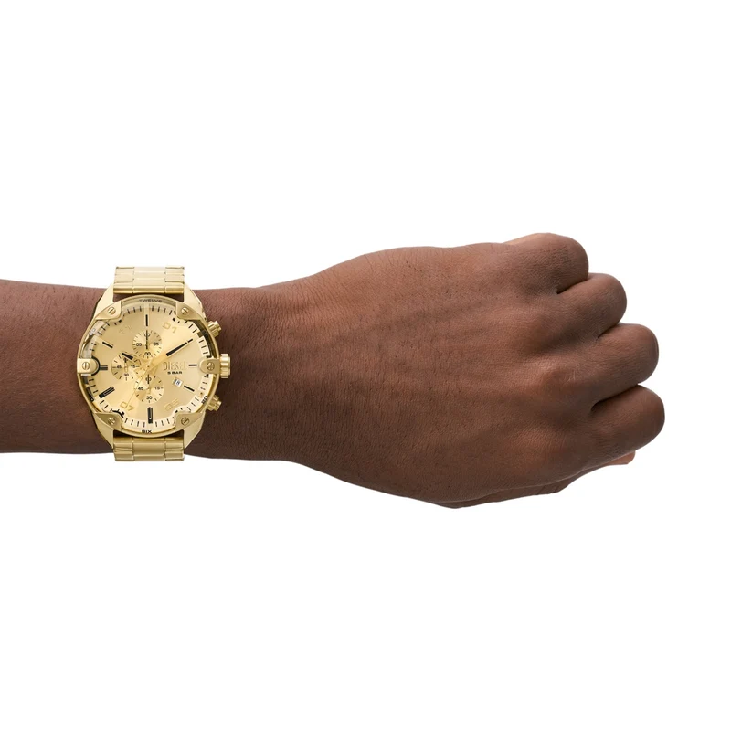 Diesel Spiked Hommes Montre Or DZ4608