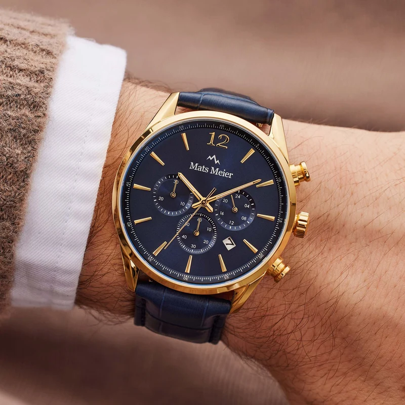 Mats Meier Grand Cornier Hommes Montre Bleu MM00123