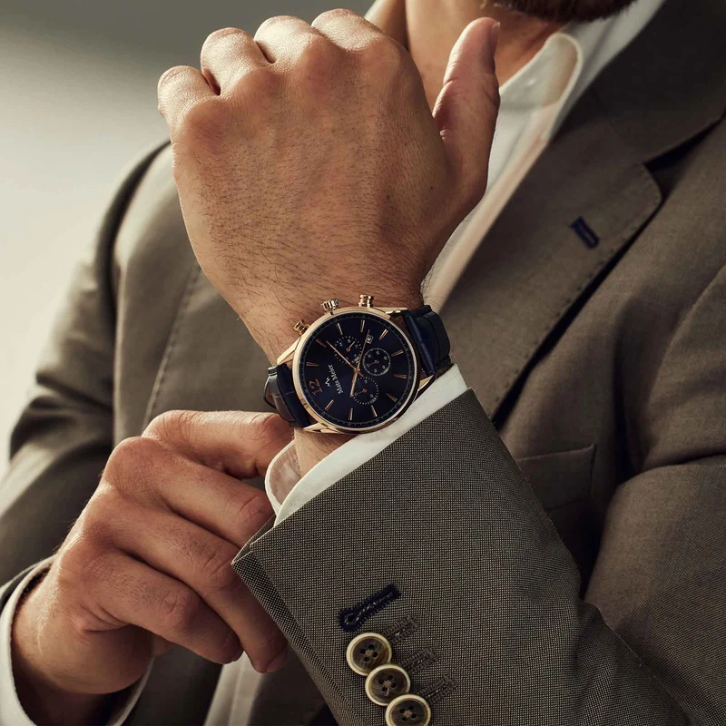 Mats Meier Grand Cornier Hommes Montre Bleu MM00123