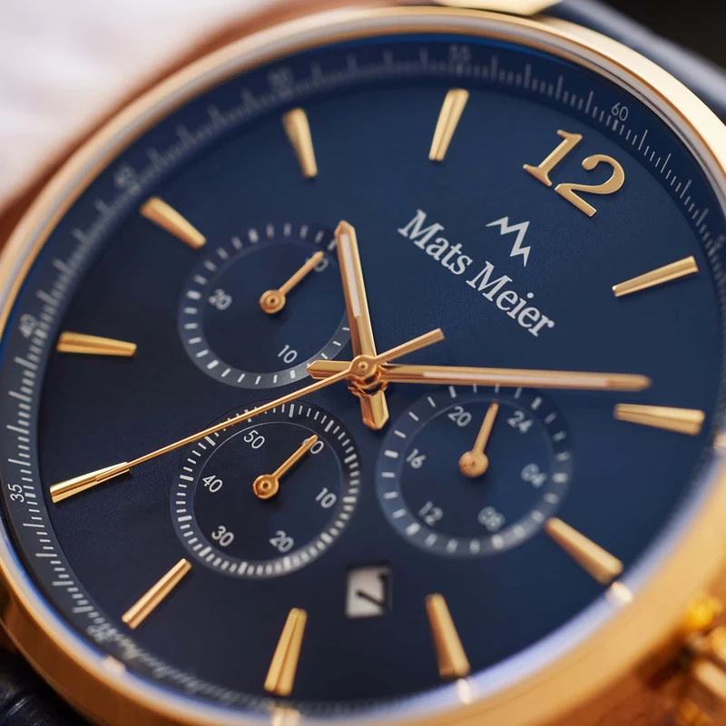Mats Meier Grand Cornier Hommes Montre Bleu MM00123