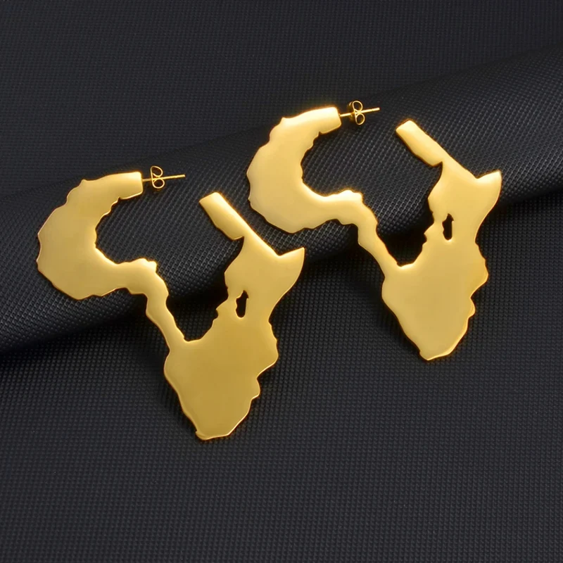 Boucles d'Oreilles Afrique Acier Inoxydable