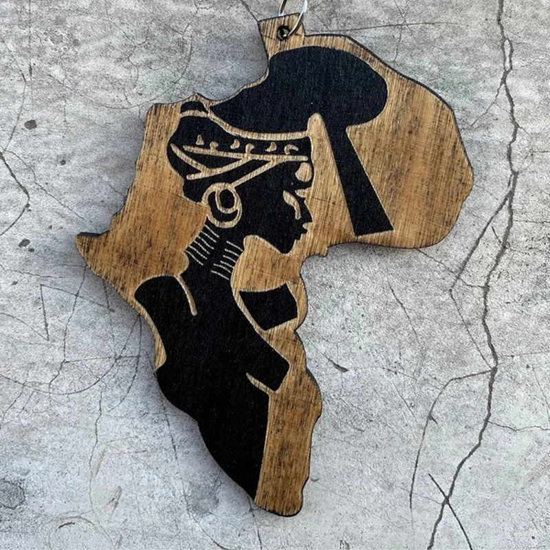 Boucles d'Oreilles Afrique en Bois