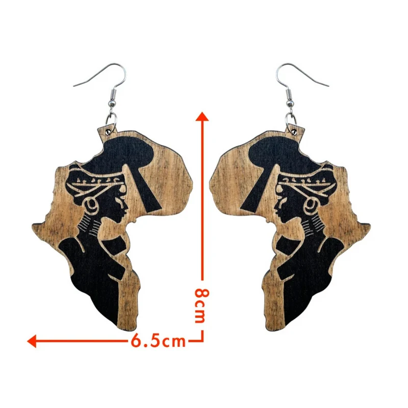 Boucles d'Oreilles Afrique en Bois