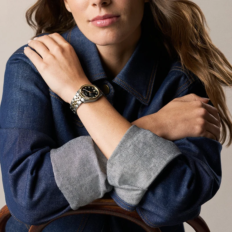 Fossil Scarlette Round Black Dial Watch ES5458