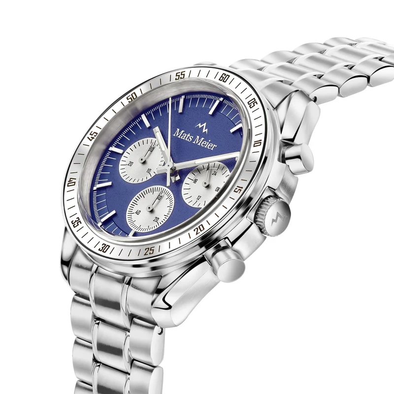 Mats Meier Arosa Racing Hommes Montre Argent MM50014