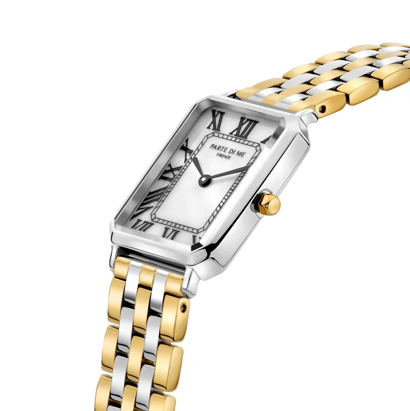 Parte di Me Orologio rectangular ladies watch gold coloured and silver PDM09022
