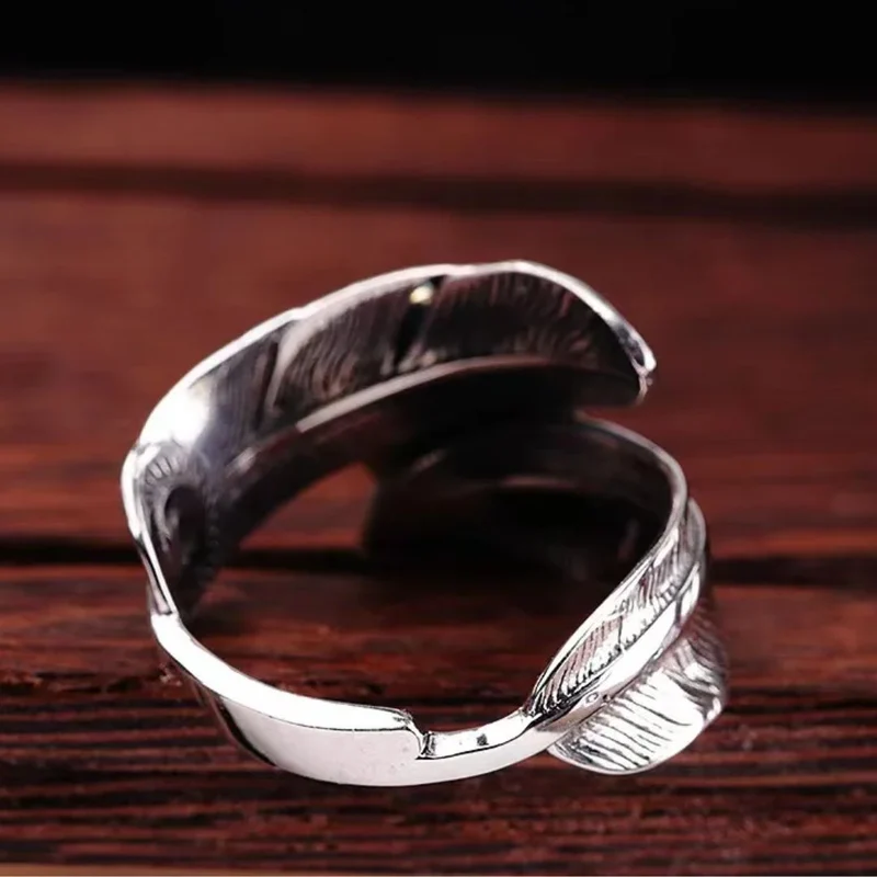 Bague Plume Paon Bleue